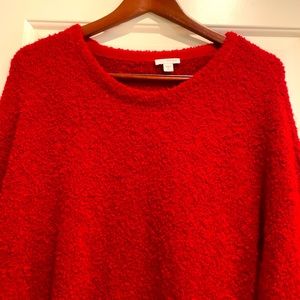J.Jill Boucle Pullover Sweater in Red.  Size XL